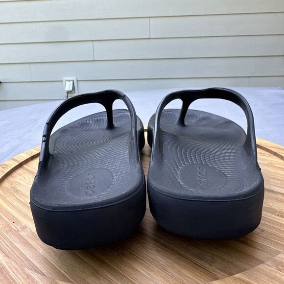 OOFOS Oolala Flip Flop Thong Recovery Sandal Womens Size 11 Black Comfort - Picture 6 of 11